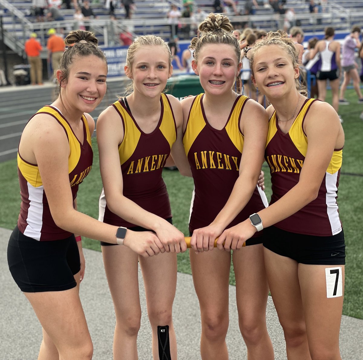 Ankeny8GirlsTF's tweet photo. Congratulations to our 4 x 400 team of Schramm, Roush, Schmidt, and Squires for closing out the meet with a strong 5th Place Finish at STATE today!! https://t.co/0L2euA1CYf