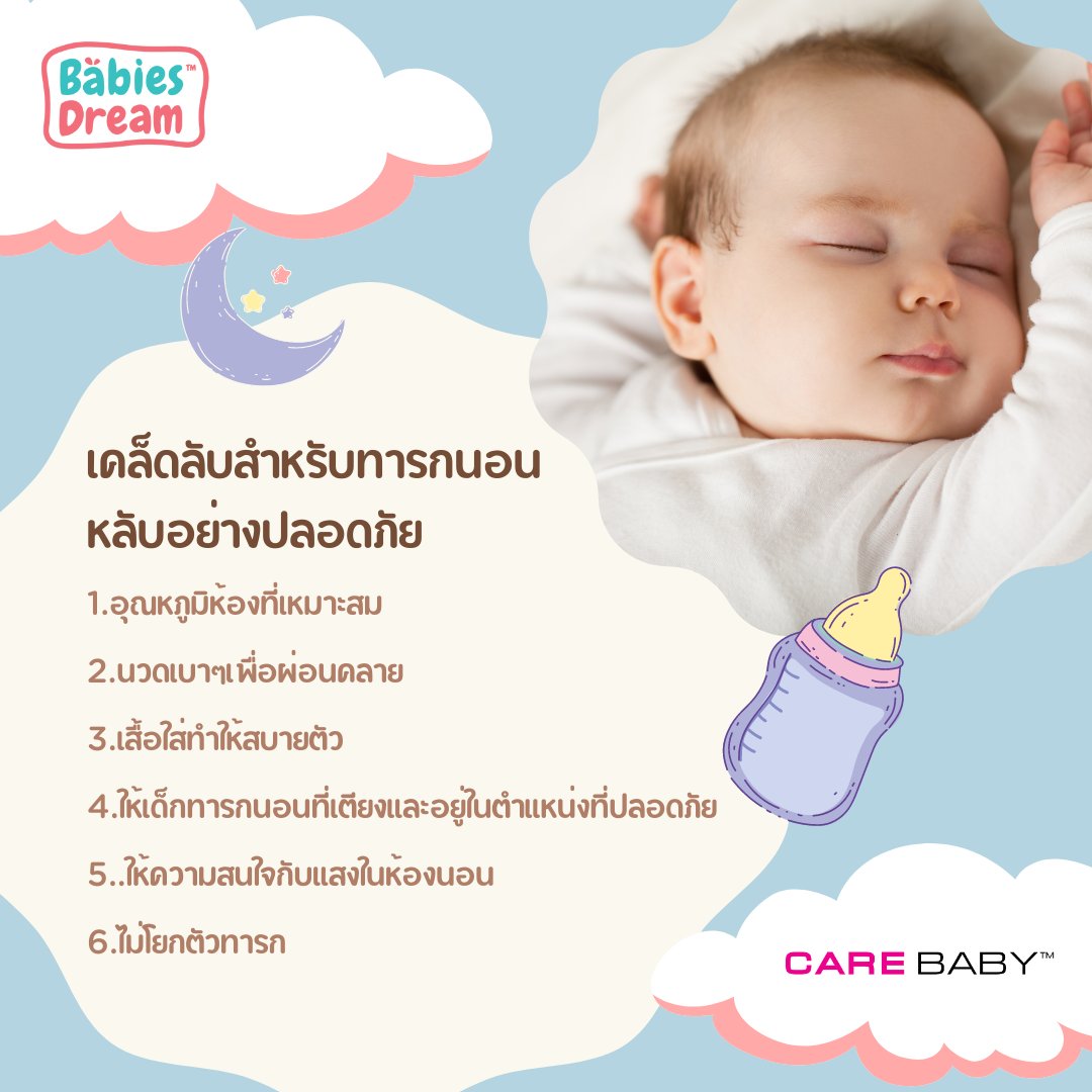 เคล็ดลับสำหรับทารกนอนหลับอย่างปลอดภัย
#babiesdreams #babywearthailand #carebaby #babyproductsthailand #babytips #cutebaby #thaibaby #supermom #Instababy
Shop Online 😊 > carebaby.co.th