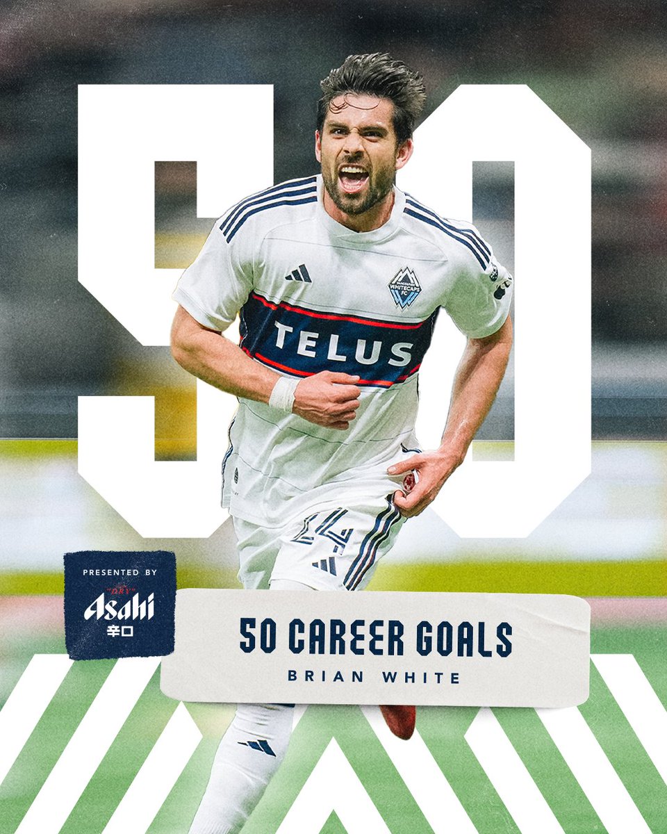 Congrats to Brian White on scoring his 5️⃣0️⃣th career goal 🍻

#VWFC| #AsahiMilestones