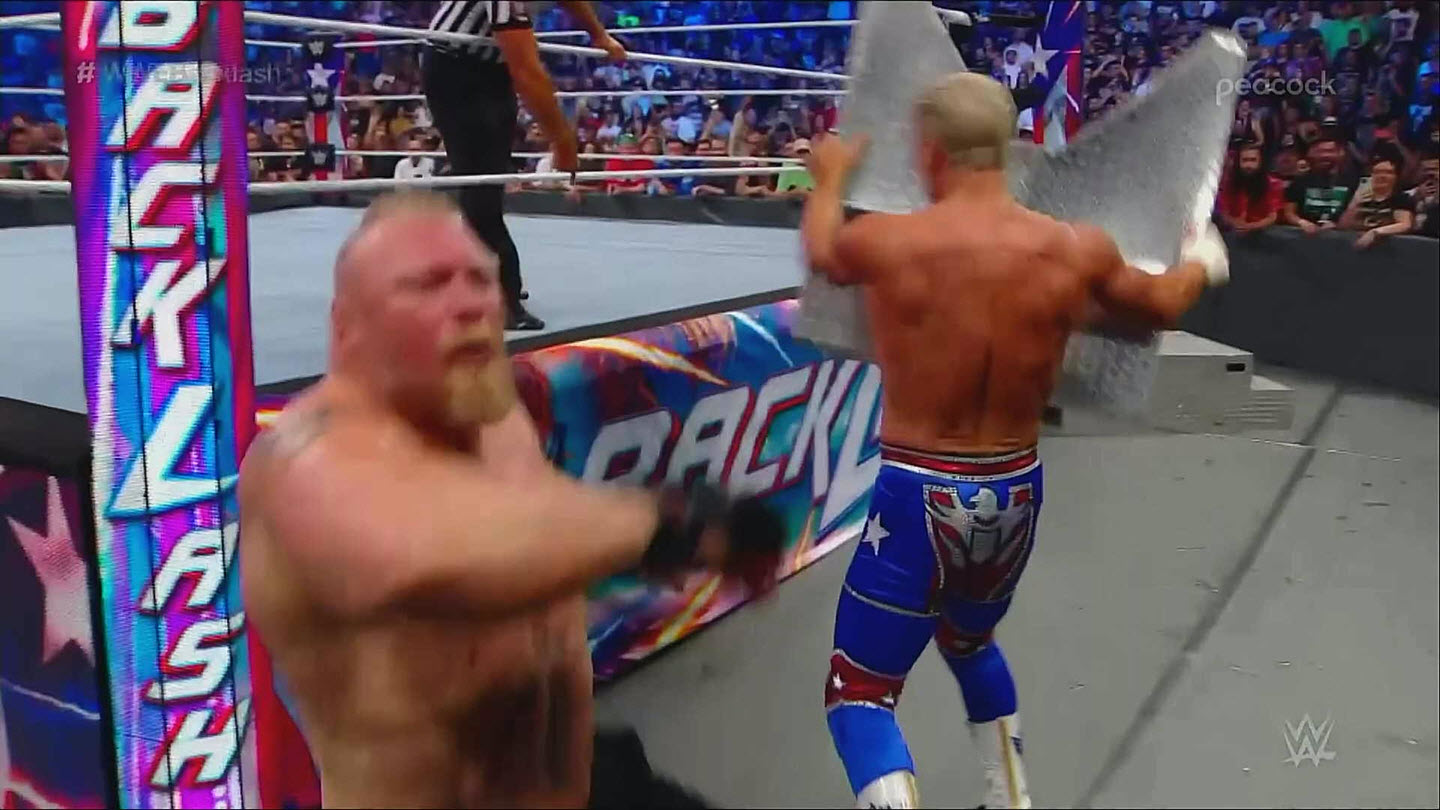 WWE Backlash 2023: Cody Rhodes Leaves Brock Lesnar Covered In Blood 1