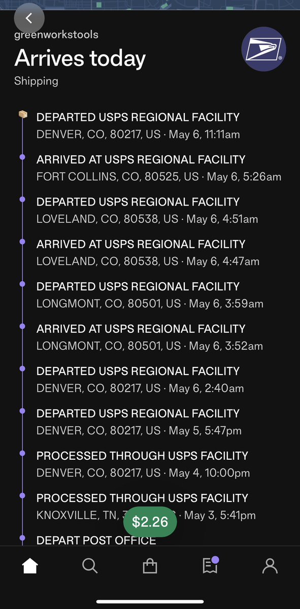 whisper024's tweet photo. What the hell @USPS?? My package was in my city this morning and then went back to Denver!!! So obviously I didnt get my package today! 😡 https://t.co/INcJQPvicQ