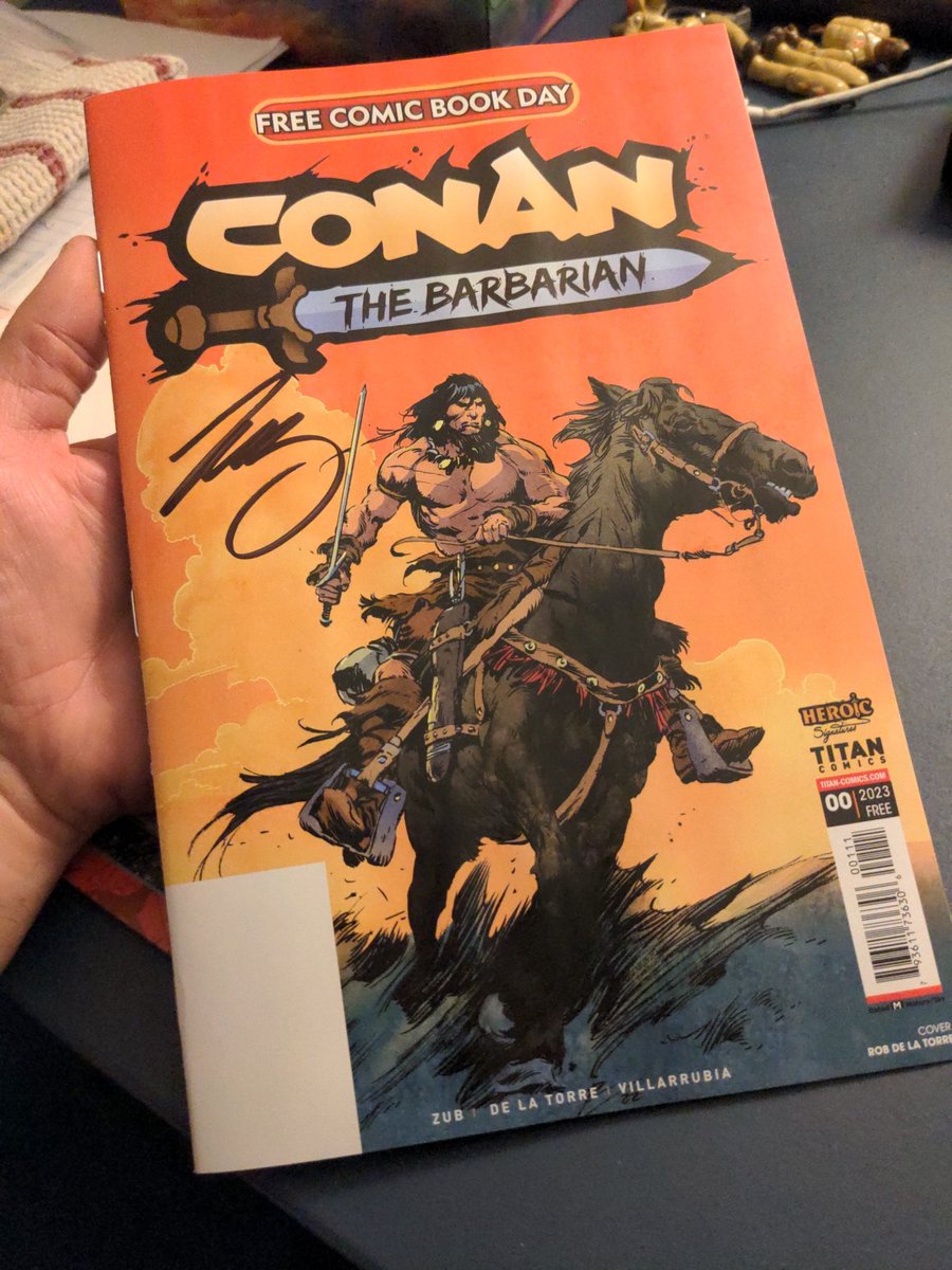 Fantastic. I wish I could share some of the images. Seriously, Roberto De La Torre is just so great. I so hope he gets to draw the stories suggested on the second to last page. It would be a gift to everybody. #CONAN Can't wait for the first issue. #FreeComicBookDay