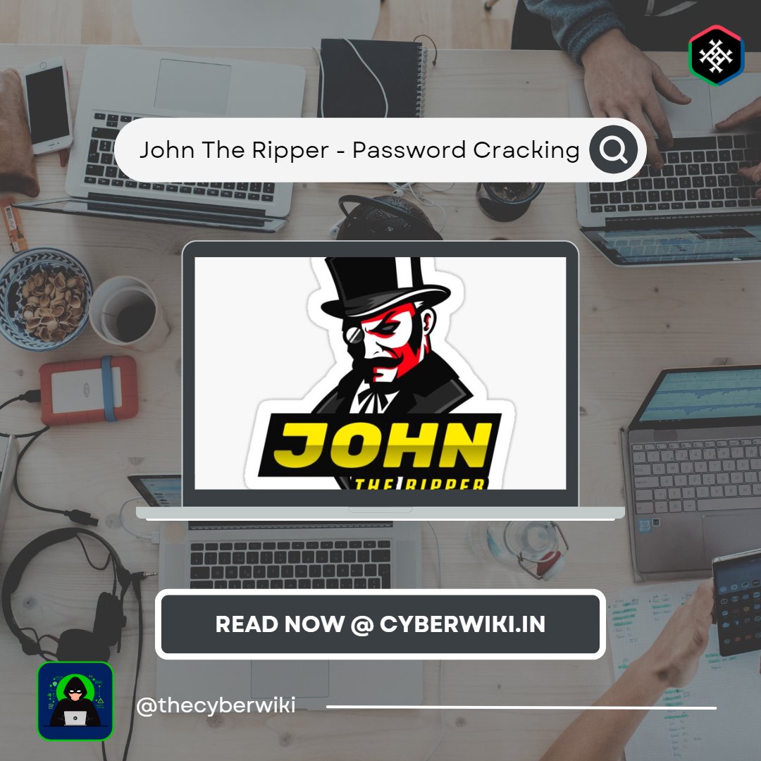 theCyberWiki's tweet photo. #JohnTheRipper - 
https://t.co/idH7G3ijGy

Other Important Links -
https://t.co/c2RwUfBQzo

#CyberWiki #Hack #Hacking #EthicalHacking #Network #EthicalHacker #Cybersecurity #Pentesting #VAPT #Audit #Forensics #Coding #BugHunting #passwordday https://t.co/H2Ah4Ft4OP