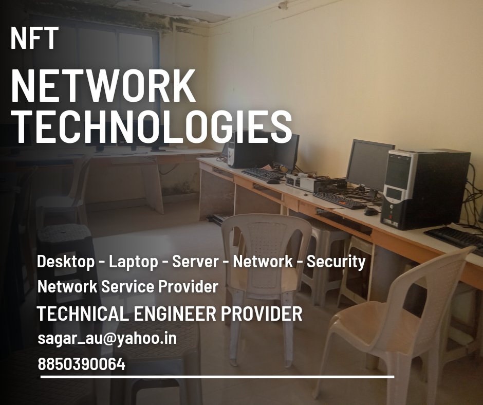 SagaSalvi's tweet photo. NFT Network Technologies Pvt Ltd provides IP Camera Technical Support to all organizations like Bank, Society, School, College, Factory, Offices. Specifically, NFT provides 24 hours technical support for all the Network Support, Data, Backup, Rack Management required by the Bank. https://t.co/YKZOaLclRl
