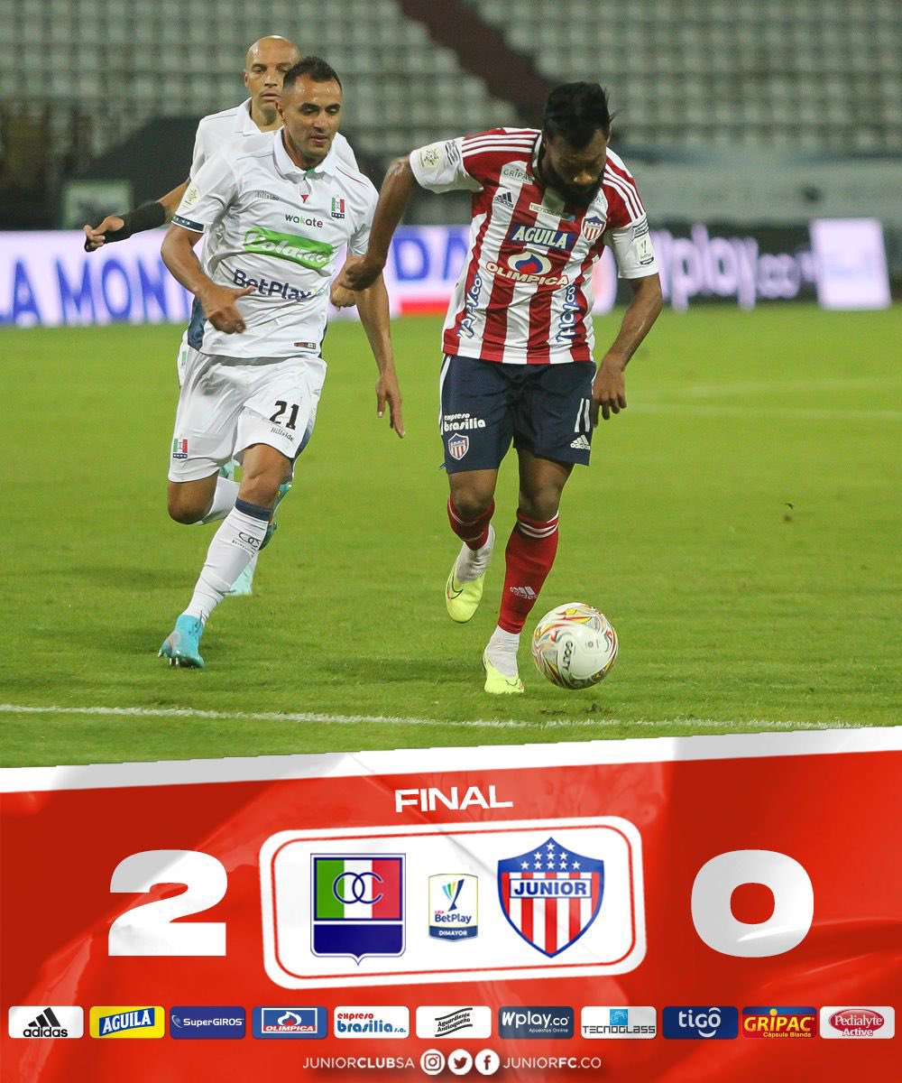 JuniorClubSA's tweet photo. 90+6’⌚▶️ |2-0| Final del encuentro.

Once 🆚 @JuniorClubSa

#LigaBetPlayDimayor🏆
#VamosJunior🔴⚪🔵 https://t.co/27v1o2m0PA