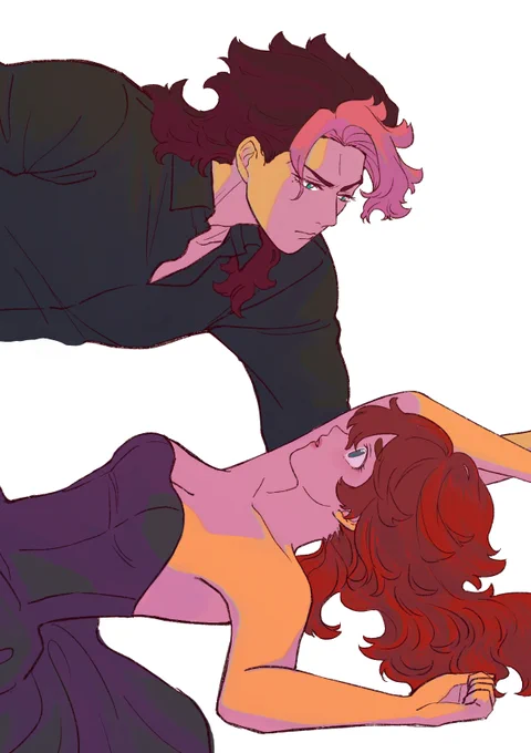 黒スーツと黒ドレスのグエスレを描きたかったはずなんだが、ジャケットもベストもネクタイもどっか消えた。スレ足とスレぱいを描くのは楽しいね。 