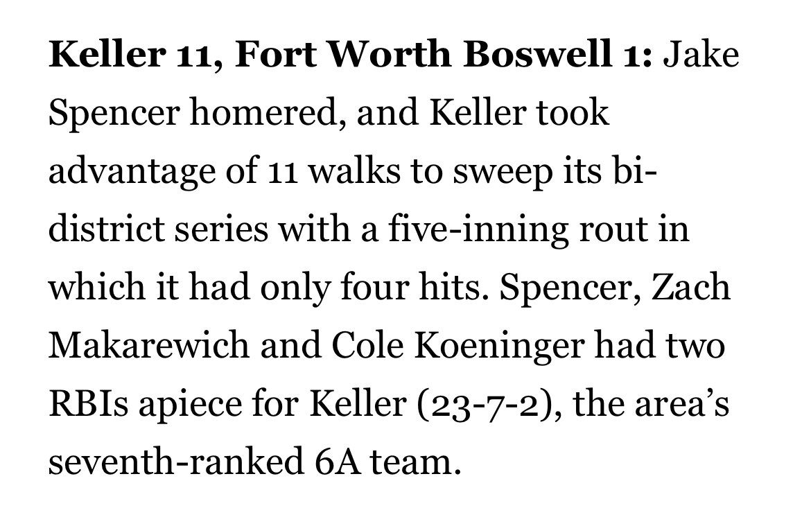 Way to find a way, Keller! On to Area!