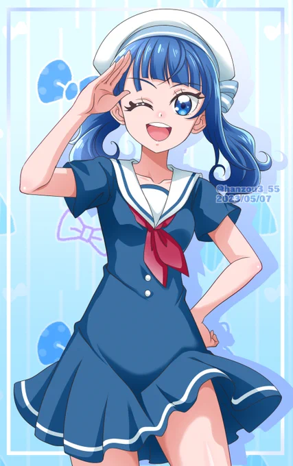 セーラー服のソラちゃんが可愛かったので、描いてみました☆ #precure #ひろプリ