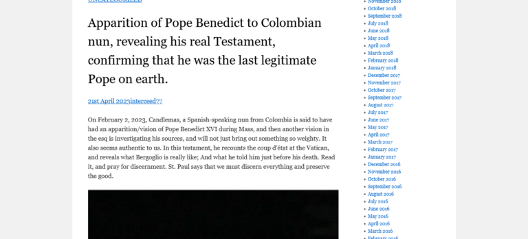 PereCovensWalt's tweet photo. COLOMBIE : BENOÎT XVI DIFFAMÉ PAR UNE "RELIGIEUSE" DÉLIRANTE
#Praedicatho #colombie #apparition #PapeFrançois #Benoit16
@AjBaalman @B16Restore @Wally4Jesus
https://t.co/viqfzw6KSq https://t.co/VD6AJMWVik