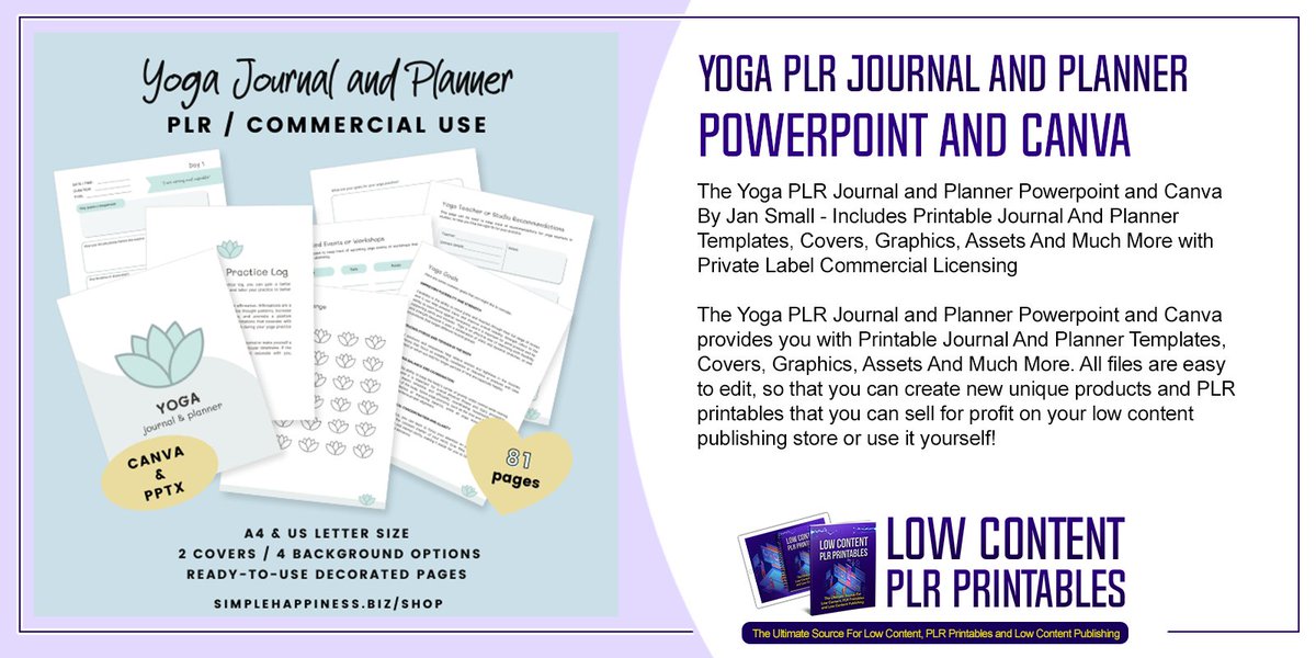 Yoga PLR Journal and Planner Powerpoint and Canva.
 #YogaPLR #Journal #Planner #Powerpoint #Canva #yogaplanner #yogajournal #yogaprintables #yogabook #canvaprintables #powerpointprintables #powerpointjournal #canvaplanner #canvajournal #powerpointplanne postly.app/2dUt