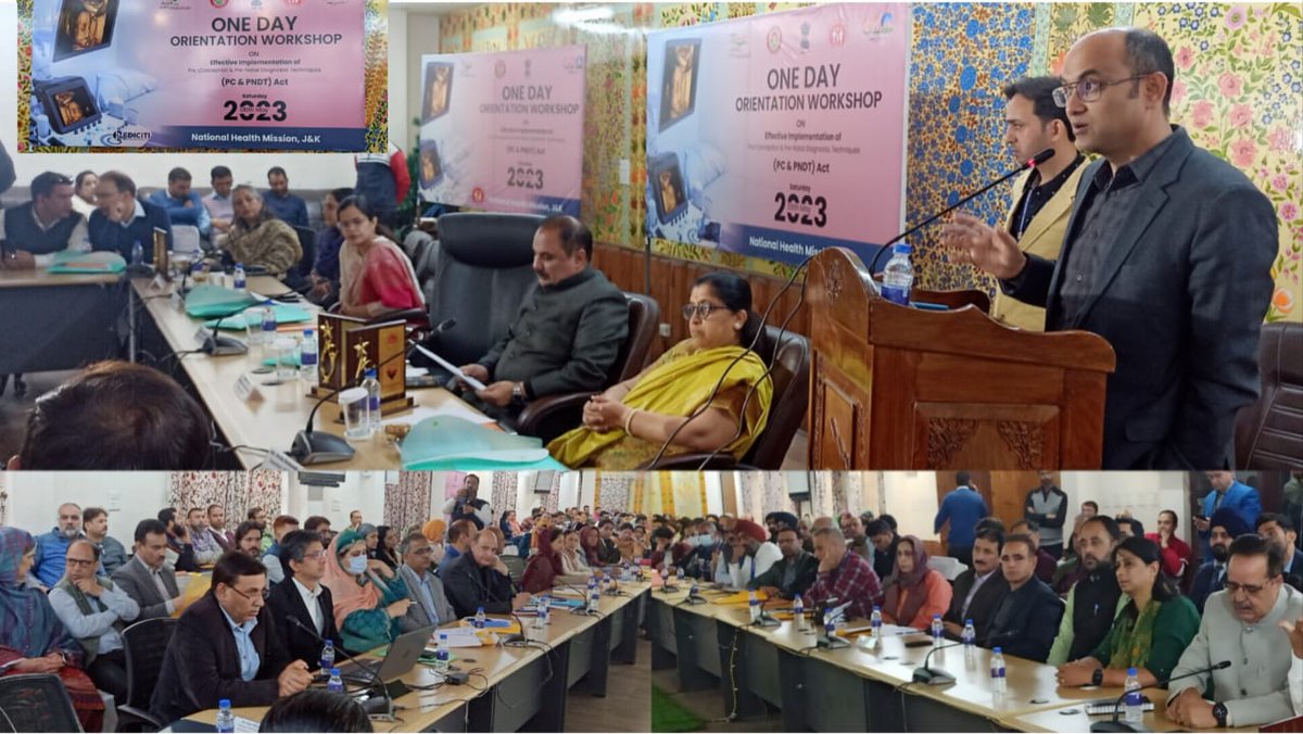RisingKashmir's tweet photo. #NHM organises #orientation #workshop on #effective #implementation of PC&PNDT #Act
#Child #sex #ratio an important #indicator of #social #health of any #society: #SecyHealth
@NHMJK5
@HealthMedicalE1
@diprjk
https://t.co/cEc6qy1UkU https://t.co/PJRtGOHO5b