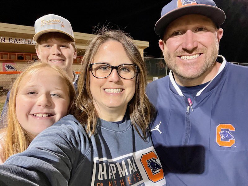 coachfusaro4's tweet photo. The last post game picture of my coaching career! 

It is bittersweet but I know I gave Chapman, our community, &amp; our boys my all. 

I can’t wait to give these 3 my all now as they have given up so much for me to coach. 

#Matthew2312
#PLAYtheSTANDARD https://t.co/vaGwHWHDlM