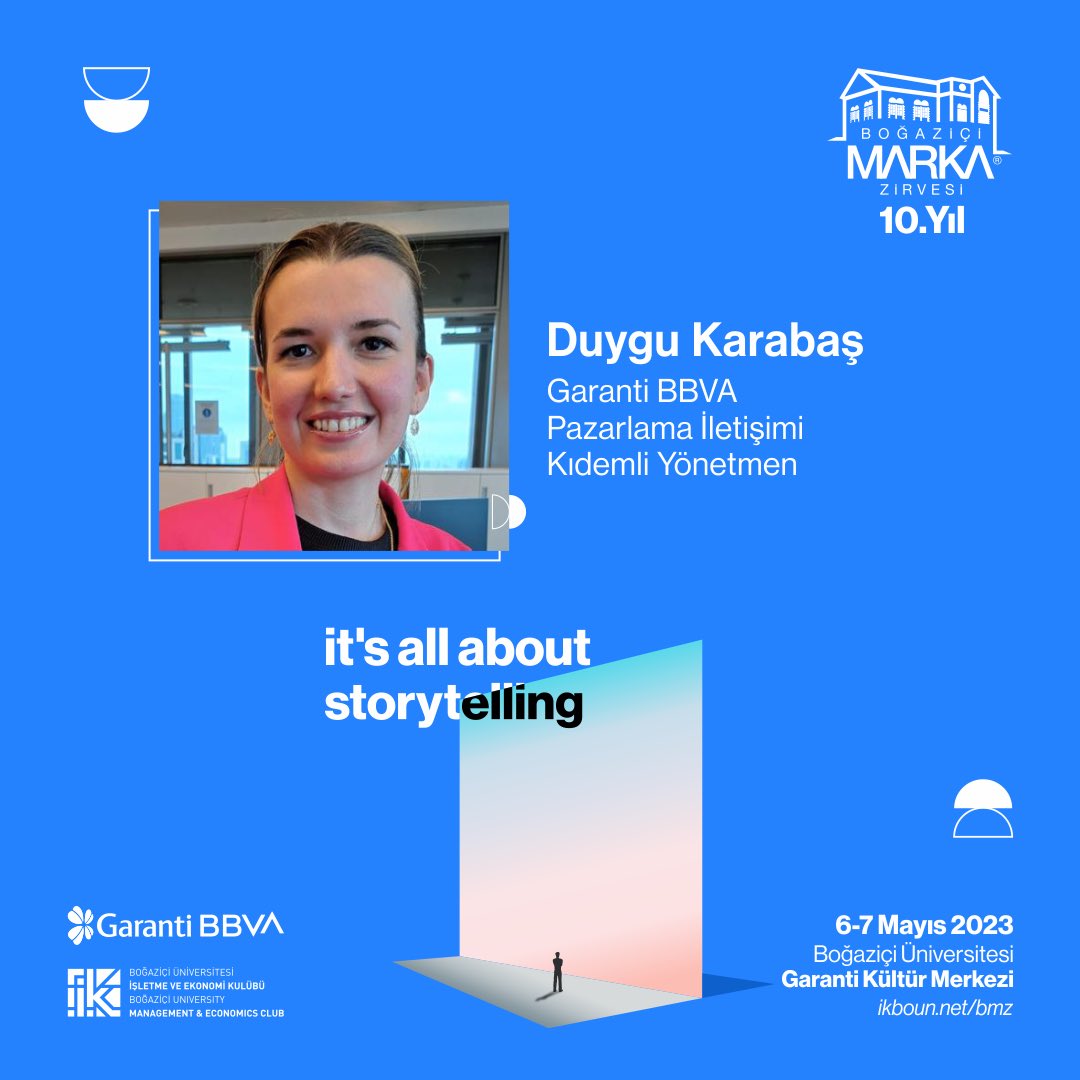 GarantiBBVA Pazarlama İletişimi Kıdemli Yönetmen Duygu Karabaş bugünün 2.oturumunda bizlerle!

Bugün yine Garanti Kültür Merkezi’nde görüşmek üzere!