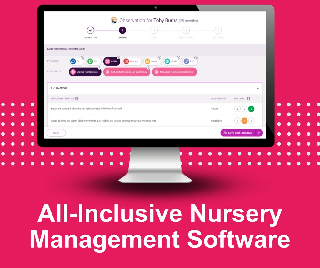 Discover our all-inclusive nursery management software package can support you and your setting.

You will never look back! bit.ly/3A7RuXd
#NurseryManagment #EarlyYearsResources #ChildcareSetting