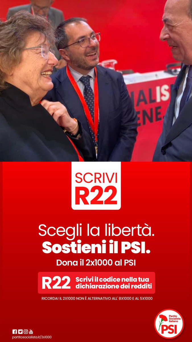 R22
Per sostenere le battaglie che hanno contraddistinto il nostro partito.