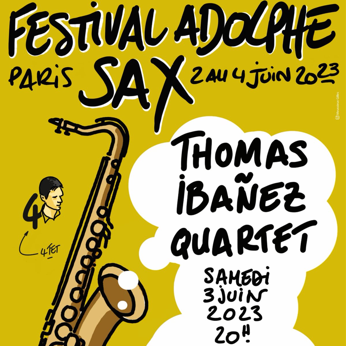 FestivalSax's tweet photo. A la fois puissant et chaleureux, le son du saxophoniste Thomas Ibanez et celui de son quartet résonneront au Sunset Sunside  samedi 3 juin à 20h.
Si vous n'avez pas déjà réservé votre place, c'est par ici ✨🎷🎶👉https://t.co/R8HRT59zDM https://t.co/vmOMsLUqwK
