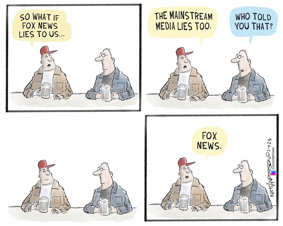 Same for Newsmax,  OANN, and the newest a-hole liars channel,  FIRST.