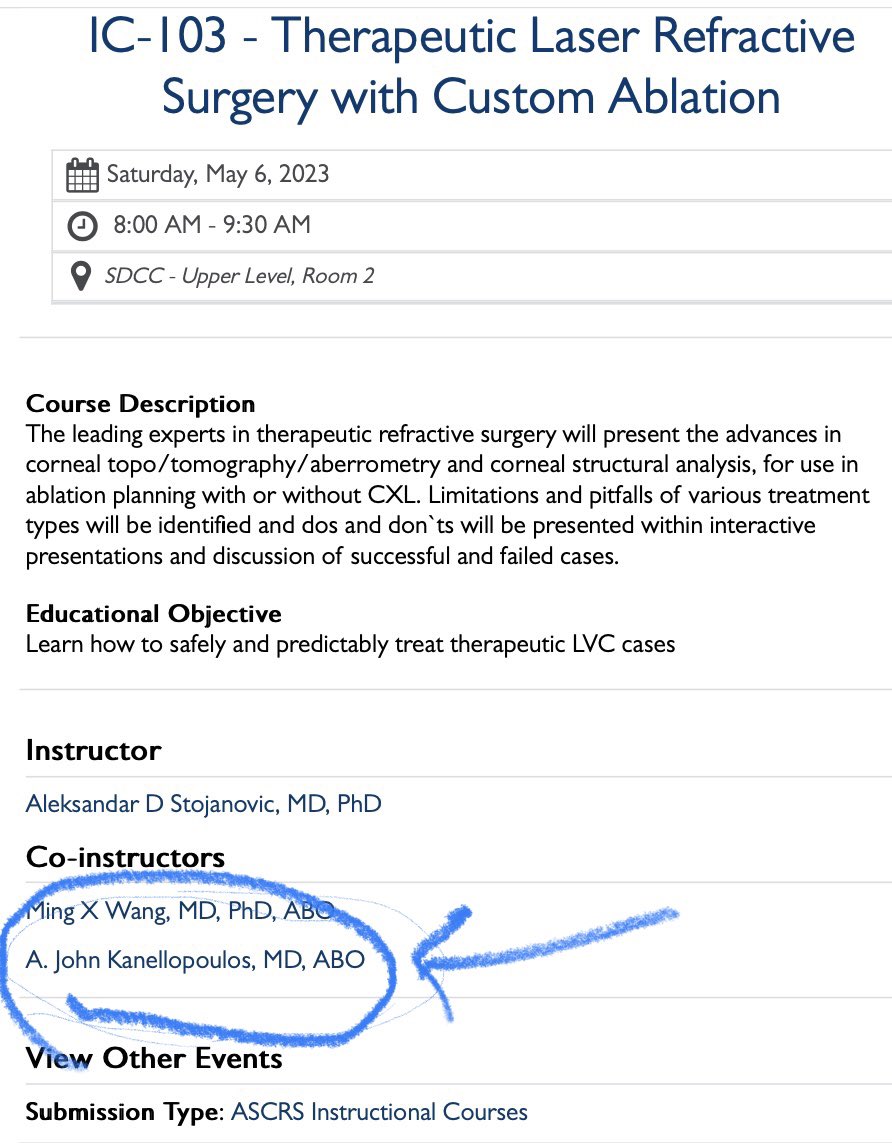 KanellopoulosMD's tweet photo. Customized excimer laser surface ablation Does literature support #excimer laser with #CXL as a safer procedure?#ASCRS2023 https://t.co/1mxFfaQEMC https://t.co/oPU4Y2yCvb