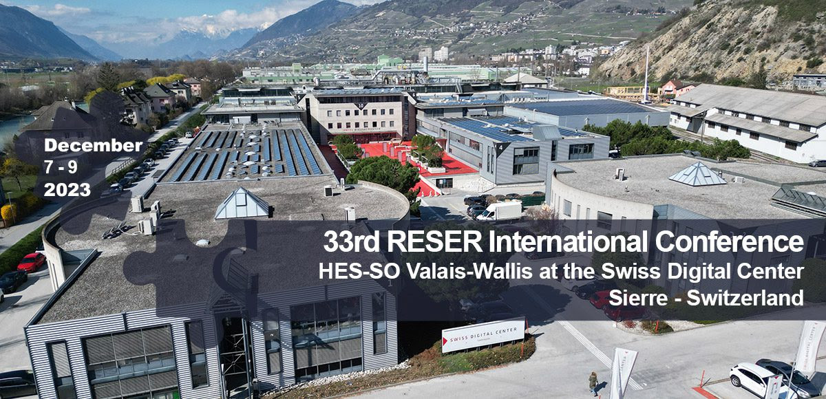#RESER2023 #Conference - Call for #Papers

#Digital #Transformation and the #Service #Economy: 
Exploring the Societal Impact

<a href="/TPoleSierre/">Swiss Digital Center</a> HES-SO Valais-Wallis, School of Management

For more info, visit reser.net/2023-sierre-33…

#CallForPapers #research #phdgrants #impactsocial
