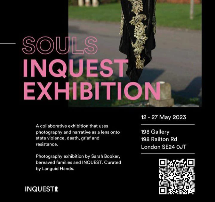 Do visit the @INQUEST_ORG photography exhibition from 12-28th May capturing the stories and resistance of families of those impacted by police killings and deaths in custody in Britain