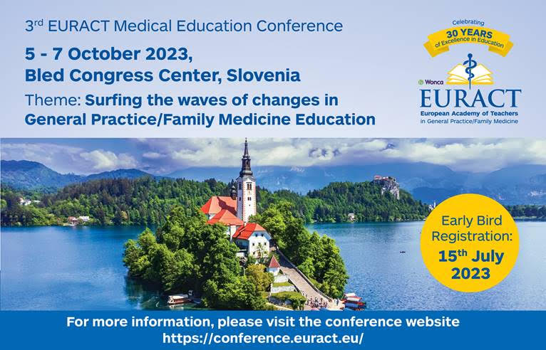 It's the last few weeks of #AbstractSubmission for our 3rd conference, taking place in Bled in October! Read more about our theme #SurfingTheWavesOfChange in education and training for General Practitioners on the website conference.euract.eu