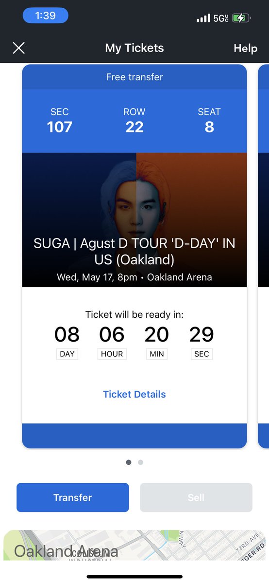 LisaDaileyot7's tweet photo. I have #AugustD tickets for #may17th #oakland section 107, row 22, seat 8. Hit me up #army just want to sell for my cost or less. I can’t go 😢 but do want to make sure an #army can go!!! I’ll make you a deal!!! No empty seats at our #SUGA_AgustD_TOUR  concert. https://t.co/DqbLN9cvnB