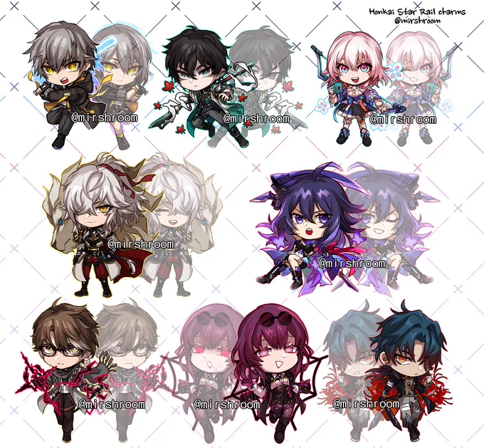 drew some honkai sr charms for fanime  this is my current hyperfixation rn #honkaistarrail
