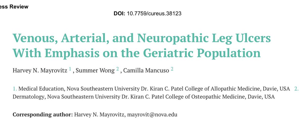Venous, Arterial, and Neuropathic Leg Ulcers With Emphasis on the Geriatric Population  

DOI: 10.7759/cureus.38123