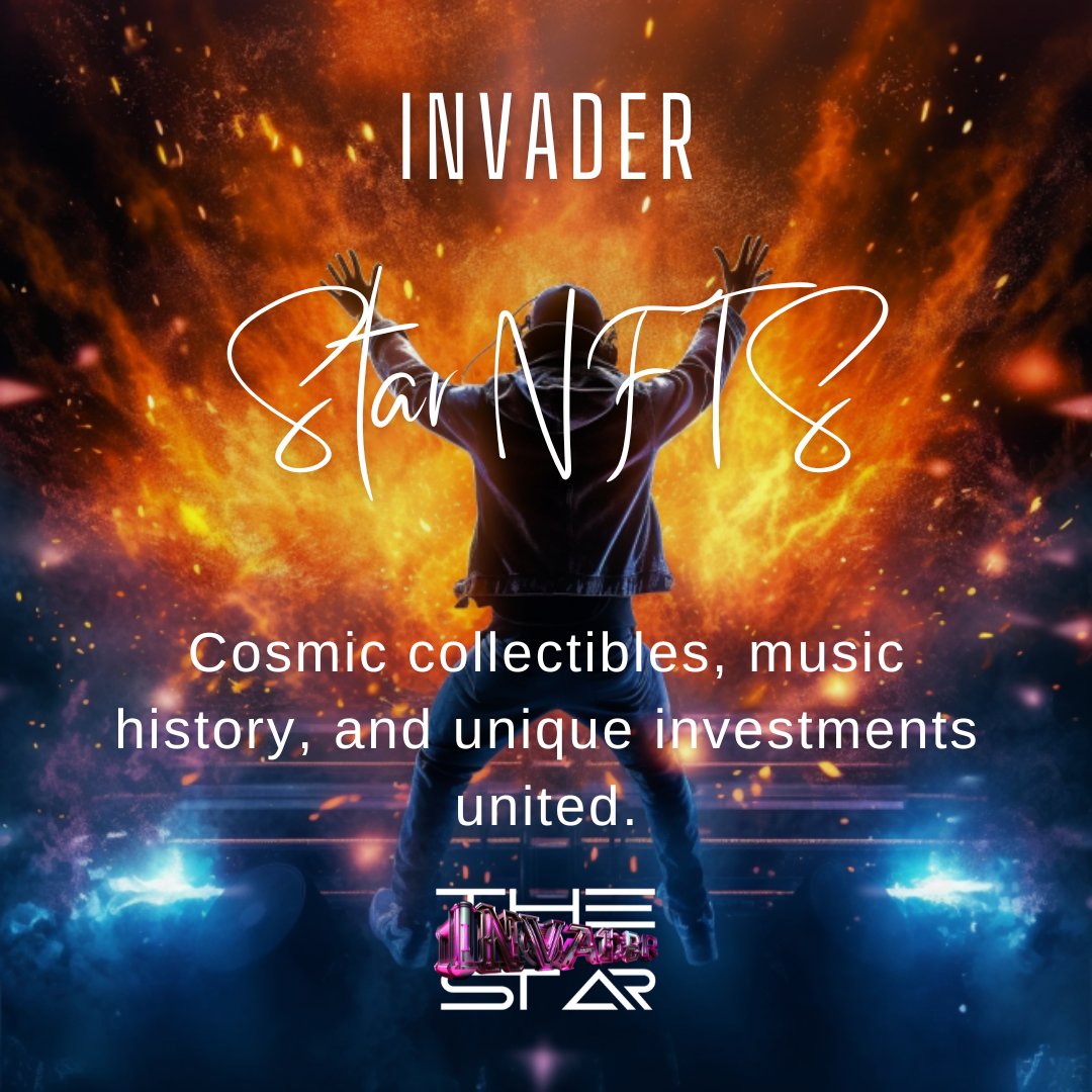 Invader Stars NFTs combine music history and unique collectibles, offering a cosmic experience within the growing NFT community.
#InvaderStars #NFTs #MusicCollectibles #CosmicConquest #MusicExperience 📷 #nftart #music #crypto #opensea #cosmicconquest #crypto #metaverse #concerts