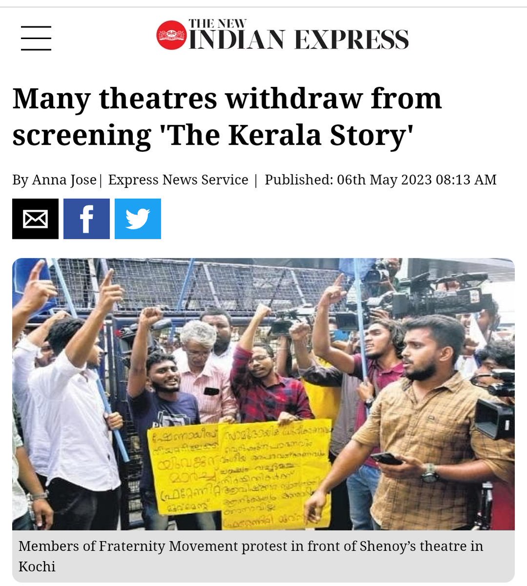 Mrsinha's tweet photo. -Insulting Hindu gods in PK Movie : it's an Art, if you don't like it-don't watch it

-Showing ISIS brutality in #KeralaStory : It's bigotry, we won't watch &amp; won't let you watch https://t.co/fWthaFliJ8