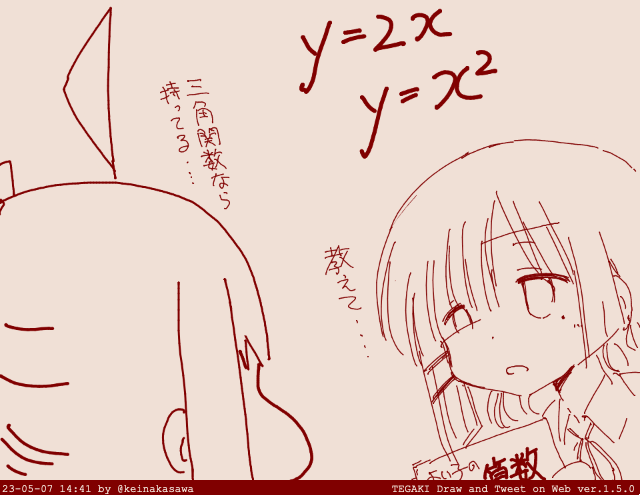 1次関数、2次関数が苦手らしいリョウさん  #ぼっち・ざ・ろっく #tegaki_dt