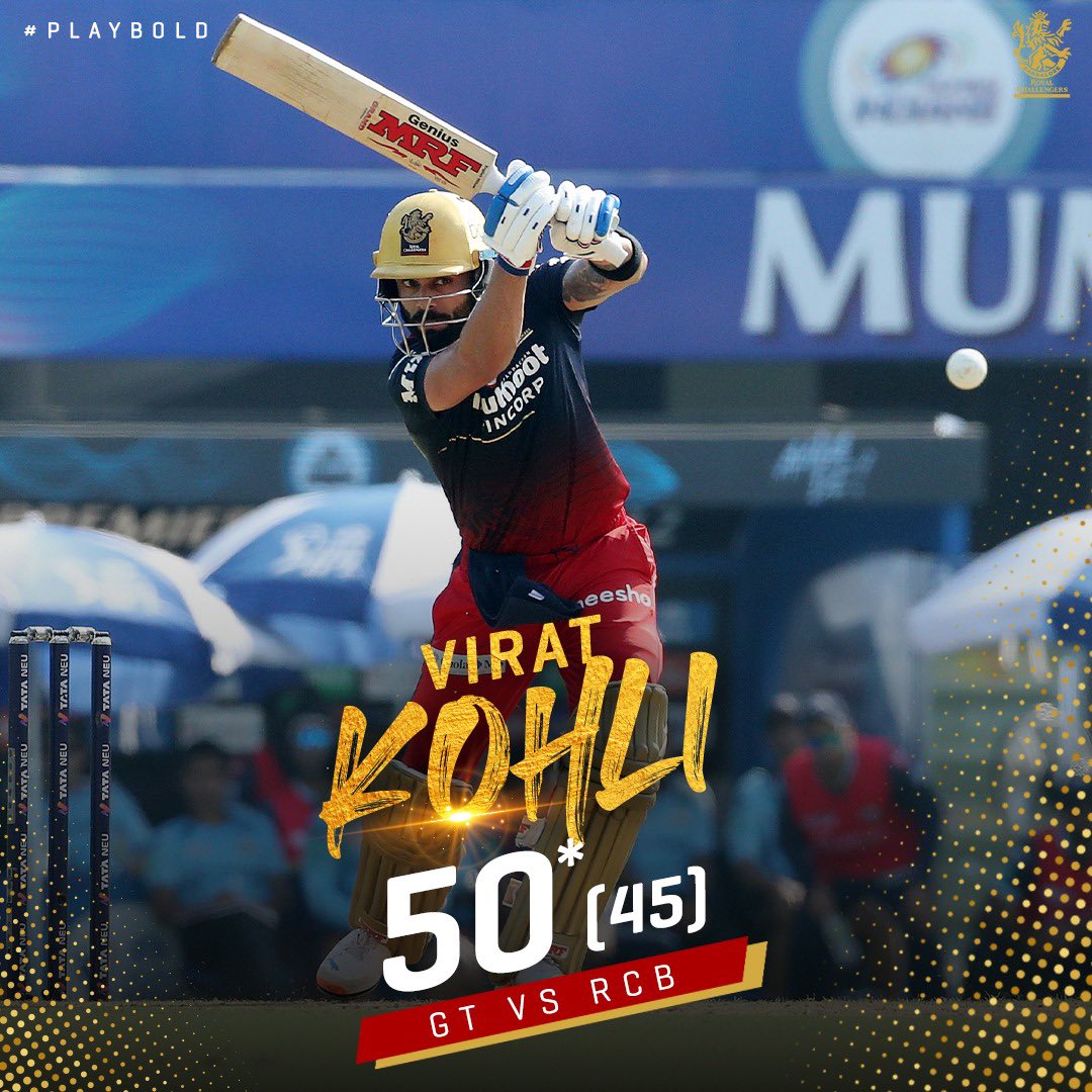 AarushMCFC's tweet photo. Kohli has scored 50 Fifties for RCB
He reached the mark of fifty 22 times in 40+ balls out of the 50 innings so 44% 

His fans Have Audacity to call Dhoni Test T20 player https://t.co/nbsJeGnQNI
