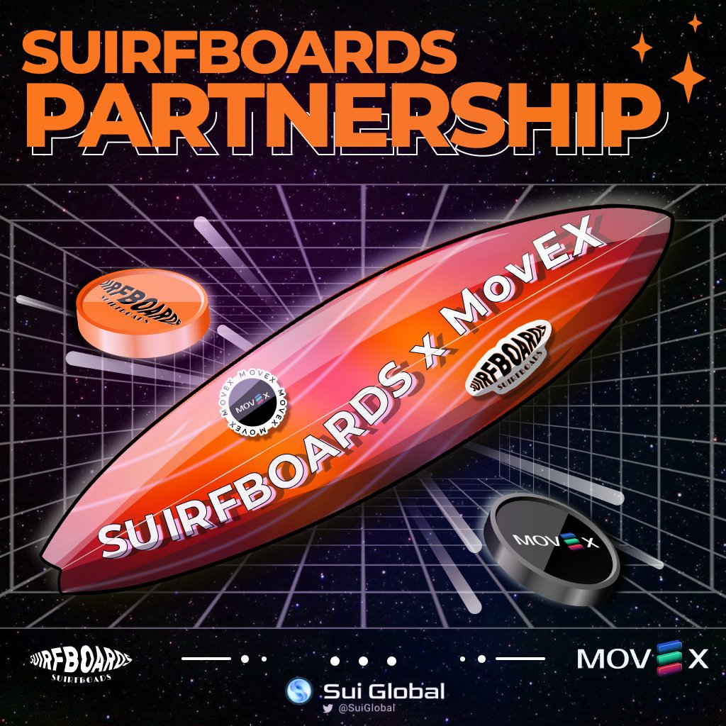 Meet <a href="/joinMovEX/">MovEX - Building the Defi foundation</a> - Hyper Defi on Sui 🔥 
We are excited to announce that MovEX - DEX#1 on Sui is partnering with Suirfboards NFT.🎉

MovEX provide OG Starter Roles to Suirfboards NFT holders. They are eligible for the airdrop.🤑