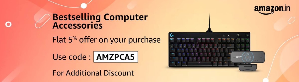 🌟  Computer Accessories
🎟️ Code: AMZPCA5
Flat 5% offer on Computer Accessories purchases
👉 amzn.to/3LJqRgu
#computeraccessories #pcaccessories #discountoffer #amazondeals #techsale #electronicsavings #onlineshopping #computersale #savemoney #techbargain #couponcode