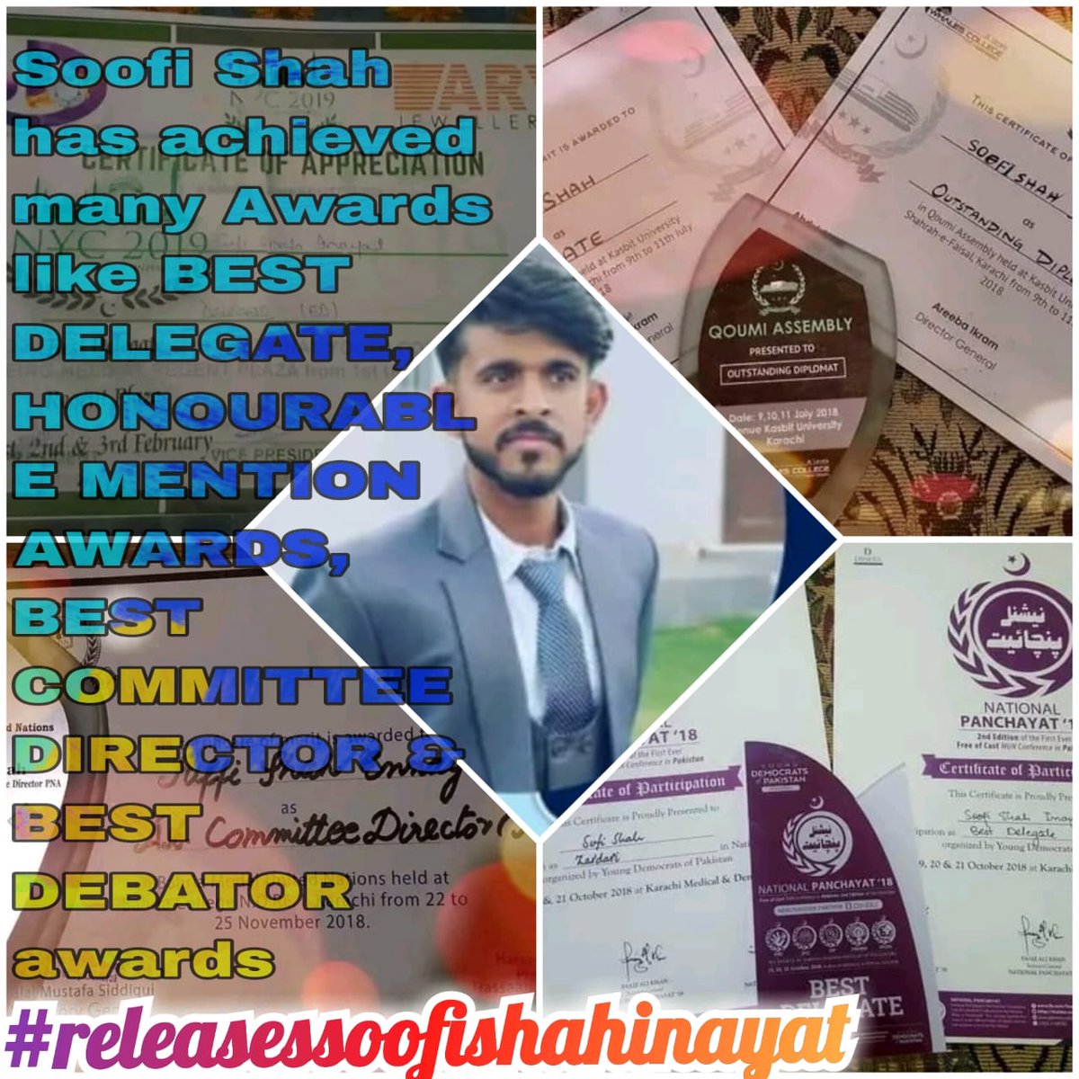 SOOFI SHAH is humble person and well trend teacher of MATHEMATICS whose students are still asking about his safe recovery because they have to appear in board exams
#releasesoofishahinayat
#studentpower
#UN
#HumanRights 
#icap