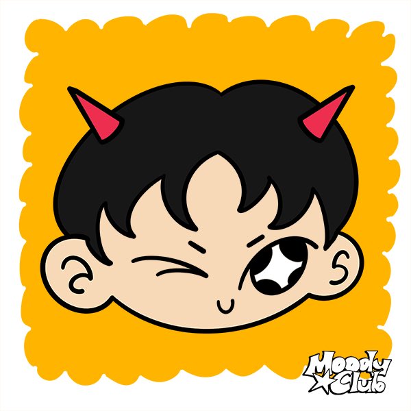 horns black hair one eye closed 1boy solo male focus red horns  illustration images