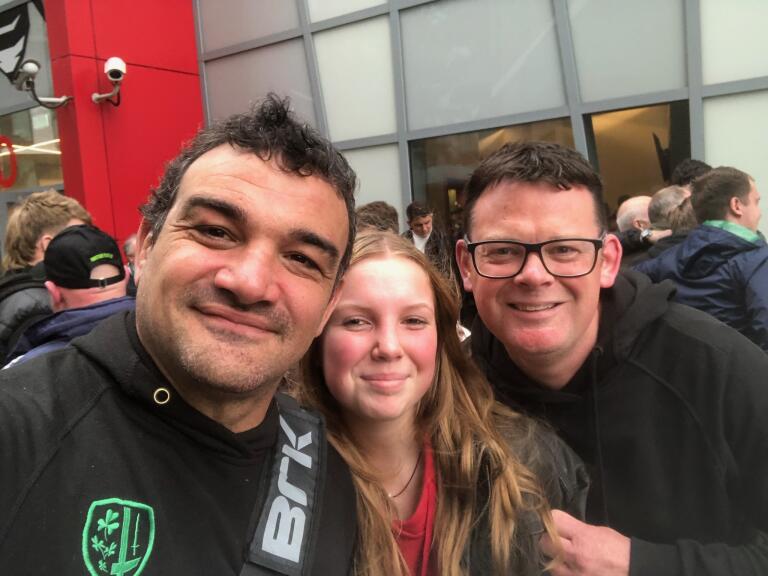 jponcia's tweet photo. What a way to finish the season and we got to meet a legend. Thank you @agustincreevy. My daughter was made up. https://t.co/nfLl1hEhjV