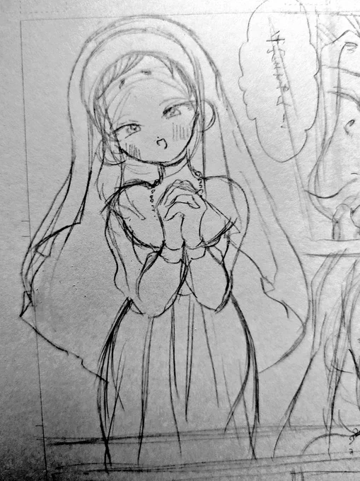 シスターが見たすぎて鍵垢からも投票したドスケベ2票懴悔フォロワ〜のためにシスター描いてます 