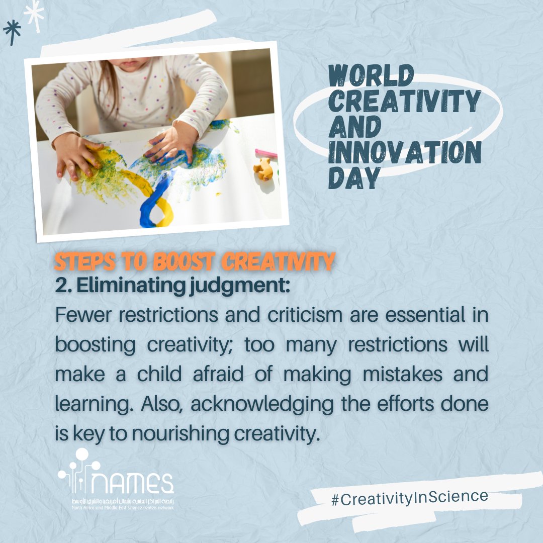 NAMESnetwork's tweet image. In celebration of World Creativity and Innovation Day, let us hone our knowledge about how creativity could be ignited.

#NAMESnetwork #Scicomm #CreativityInScience