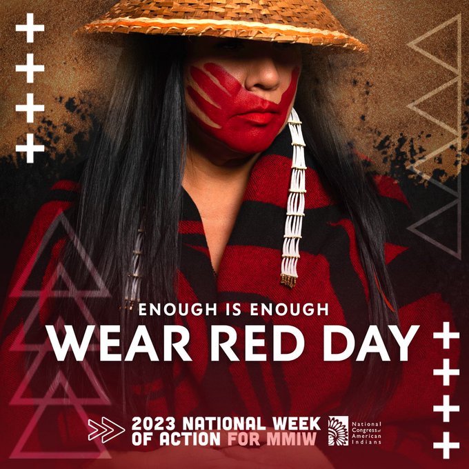 Our histories make us resilient. Our resiliency makes us beautiful. Today, May 5, is the National Day of Awareness for #MMIW. Wear RED and share your photo using #WearRed, #MMIW, #MMIWActionNow, and #NoMoreStolenSisters.