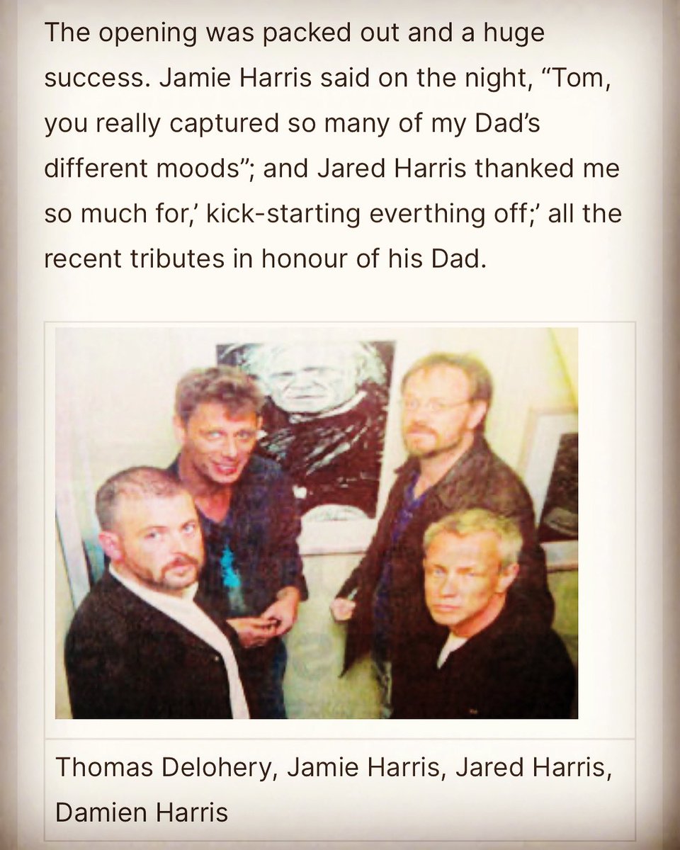 TomdeloheryJ's tweet photo. #tbt The 1st of 5 Tribute #artexhibitions to #richardharris by #artistthomasdelohery #thomasdelohery @TomdeloheryJ Thomas Delohery #jamieharris #jaredharris &amp; #damianharris in attendance. #limerick #ireland https://t.co/VV5MygBi8k