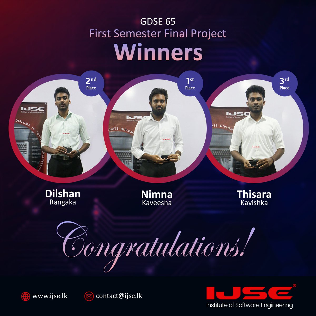 ijse_official's tweet photo. We extend our heartfelt congratulations to the GDSE 65 &amp; 66 Best Project Winners, the 2nd &amp; 3rd Runner-Ups, and the ten Best Project Winners. May this recognition be the stepping stone to even greater accomplishments in your future endeavors.
#IJSE #events #softwareengineering https://t.co/RglzgXaoVl