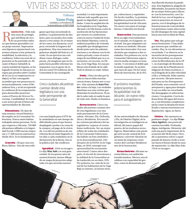 ximopuig's tweet photo. «La polarización da titulares, pero no ayuda a los ciudadanos a vivir mejor. En el mejor de los casos, los distancia; en el peor, enciende la hoguera del populismo. Hay otra manera de gobernar alejada del boicot y el ruido».

Comparto mi artículo de hoy en Información. https://t.co/2Dre0CqnZm