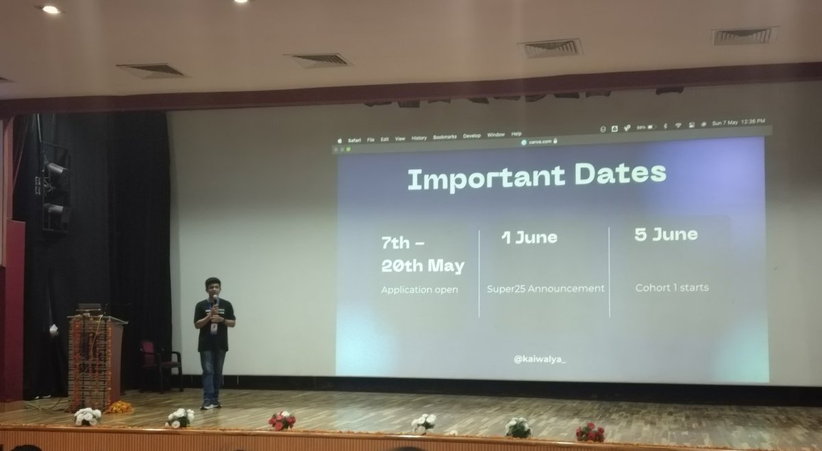 Shivam_2k3's tweet photo. Great session by @kaiwalya_ , he also just launched #SUPER25 program. Super excited for this program 🔥🔥🔥 . 

#WeMakeDevsMeetup 
@WeMakeDevs 
@kunalstwt https://t.co/LfZK1wPGyr