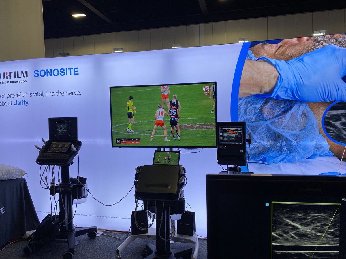 Drop by with your drink at the Sonosite Booth here at <a href="/ANZCA/">ANZCA</a> to watch some AFL: Swanies v Collingwood! #ASM23SYD