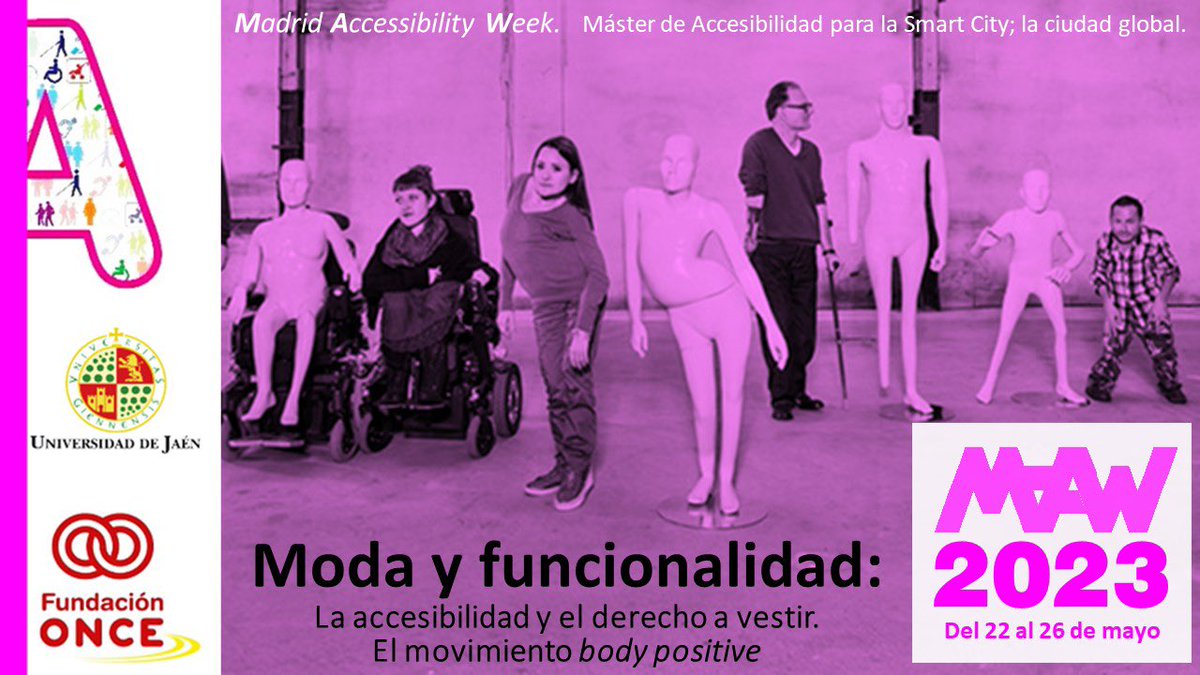 YolandadlFuente's tweet photo. @Fundacion_ONCE @informativost5 .@Fundacion_ONCE gracias a su apoyo este año la Madrid Accessibility Week 2023 del @MasterAccesible estará centrada en #moda #funcionalidad @ujaen https://t.co/Mmu70ezAzm