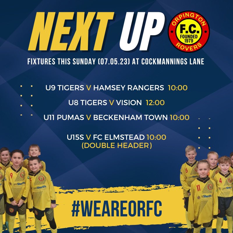ORFCofficial's tweet photo. Fixtures today at Cockmannings Lane.
#ORFC https://t.co/z2MOm02PIq
