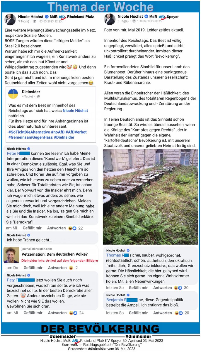 Die_Insider's tweet photo. Wenn ein kritischer Bericht auf #jouwatch uns letztendlich nur bestätigt.
@Nicole_Hoechst von der #AfD lässt sich über Kunstwerk „Der Bevölkerung“ im Reichtagsgebäude aus.
#AfDVerbot #noAfD #NazisRaus #SoTicktDieAlternative #MutZurWahrheit
#GemeinsamGegenHass #DieInsider https://t.co/ie24ljcwVI