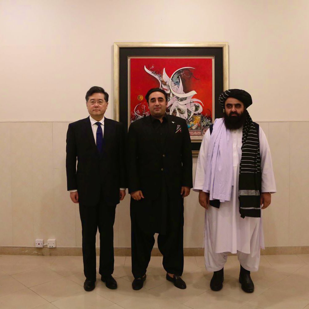 BBhuttoZardari's tweet photo. It was an honor to host FMs of China &amp; Afg &amp; Chair the 5th China-Pak-Afghan Trilateral FMs Dialogue. We held productive discussions on pol. engagement, counter terrorism, &amp; trade &amp; connectivity. I look forward to constructive engagement under trilat. process b/w our 3 countries https://t.co/n2t0dSxaBe