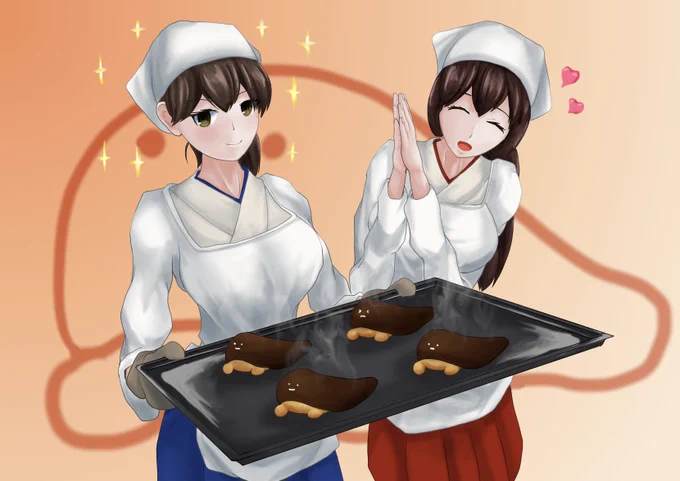 空母パン焼き倶楽部 #艦これ #加賀 #赤城 #くちくいきゅう